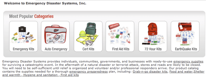 EDS > Emergency Kits > Categories