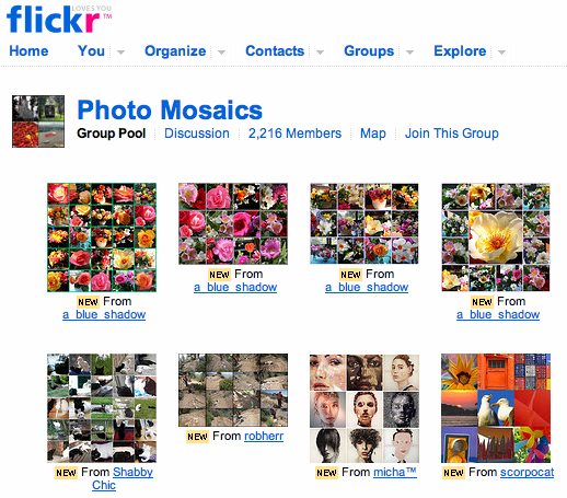 Flickr > Photo mosaics