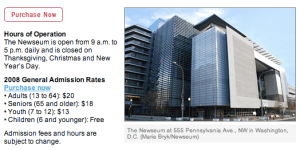L'edificio sede di Newseum a Washington