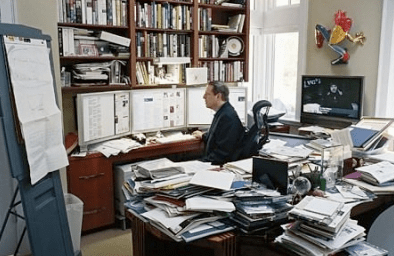 Una scrivania incasinata 