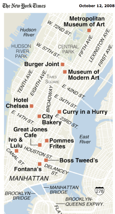 New York Times, Frugal New York (mappa)