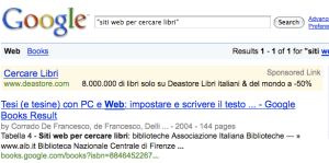 Google > ricerca di "siti web per cercare libri"