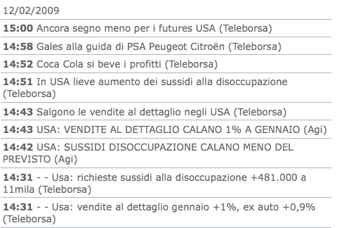 Repubblica.it > 12.02.2009 > Vendite al dettaglio negli USA