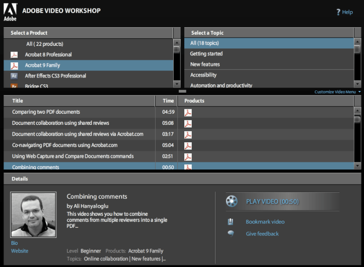 Adobe > Video Workshop