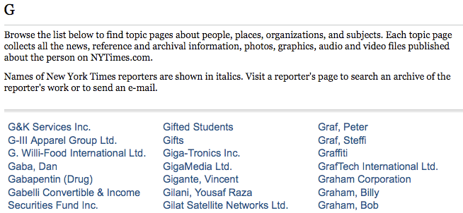 Times Topics > G > ritaglio Times Topics > G > ritaglio