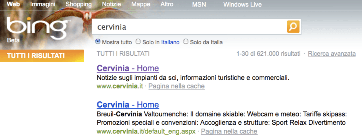 BING > versione italiana