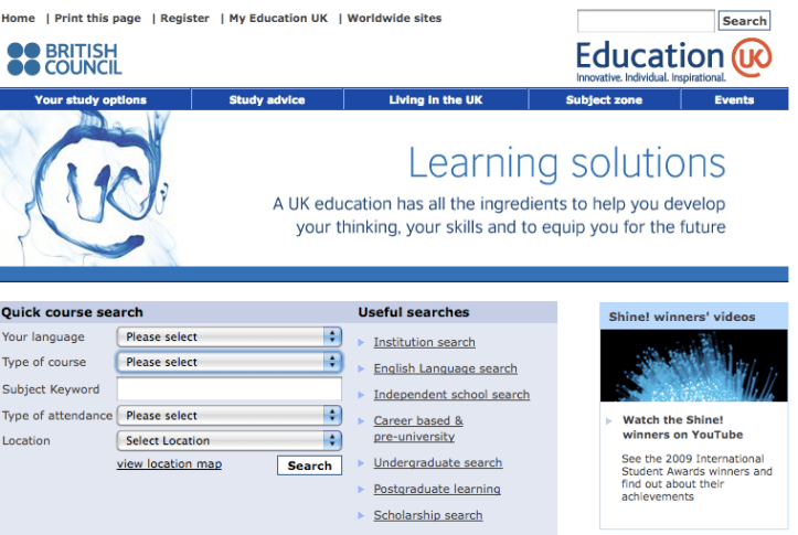 EDUCATION UK > Search 