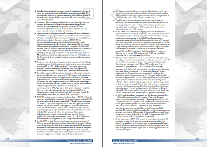 ISTAT > Compendio Statistico 2009 > Pagina