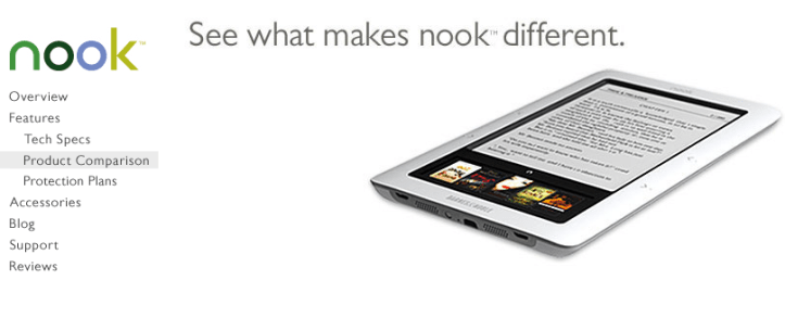 BN > Nook & Kindle2 comparison