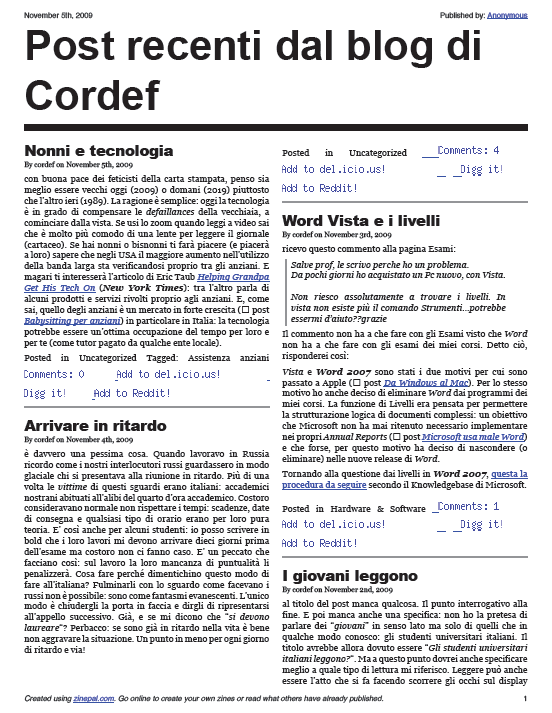 ZINEPAL > Cordef blog in forma di zine ZINEPAL > Cordef blog in forma di zine