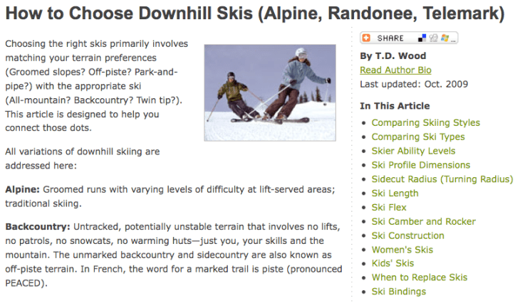 REI > Expert Advice >Skis