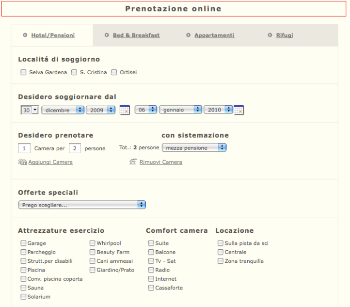 VALGARDENA > Prenotazione alberghi