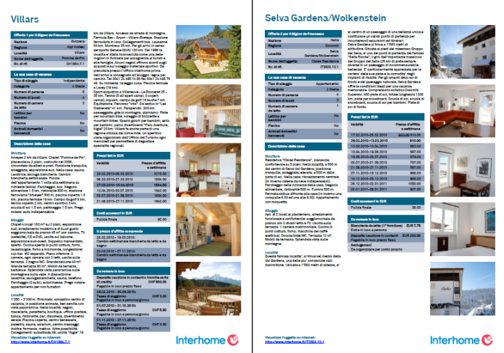 INTERHOME > Catalogo personalizzato