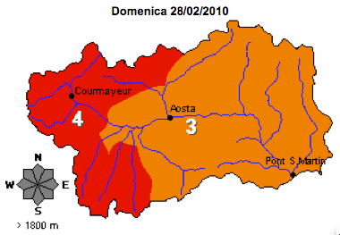 VDA > Bollettino Valanghe del 28.02.2010 > Mappa