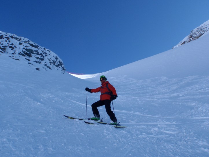 Sul canale del Teodulo (febbraio 2013)