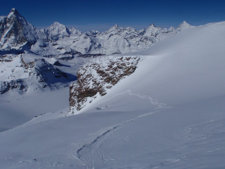 La "via dei maestri" (piccolo Cervino) a febbraio 2013