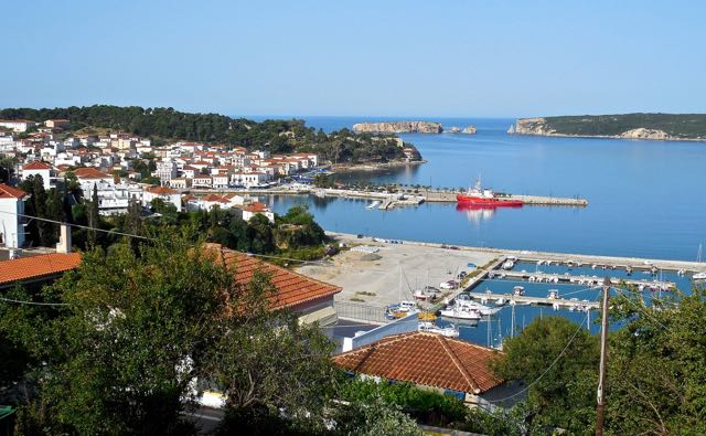 Pylos dalla terrazza dell'Hotel Anezina