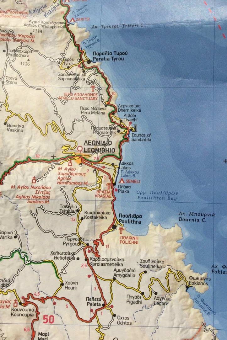 Dalla carta Peloponneso (200.000) di Terrain Maps